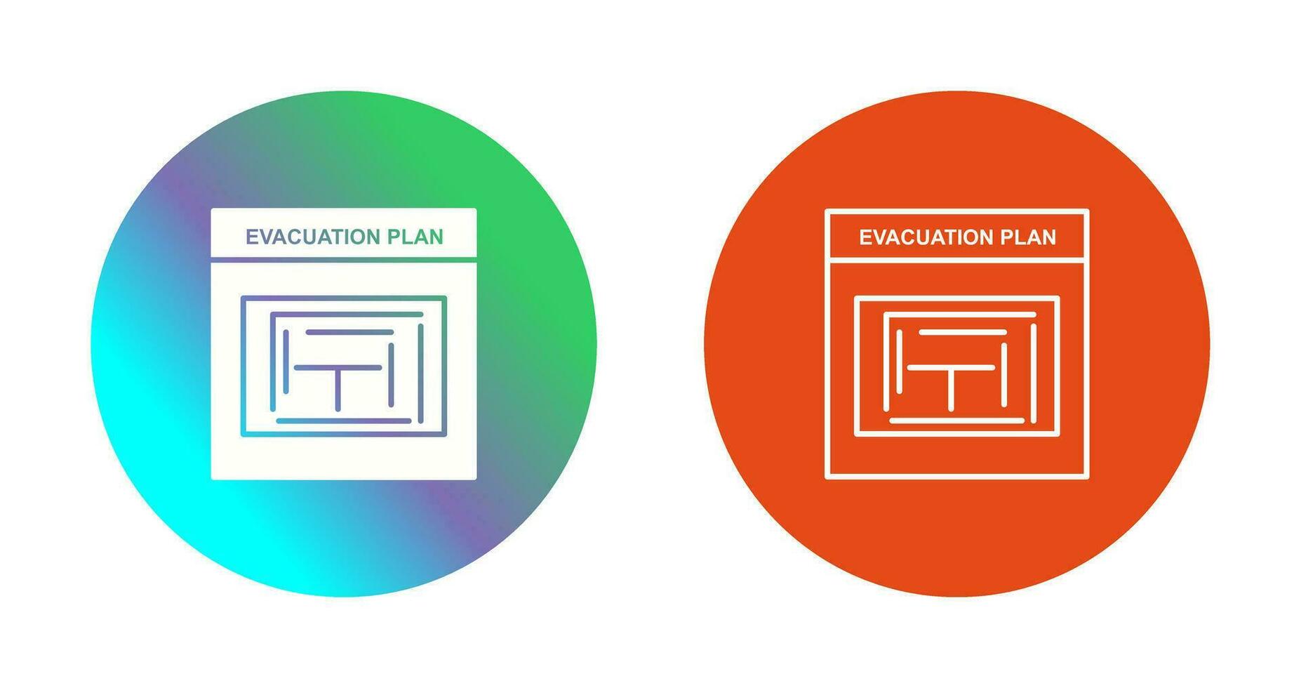 icono de vector de plan de evacuación