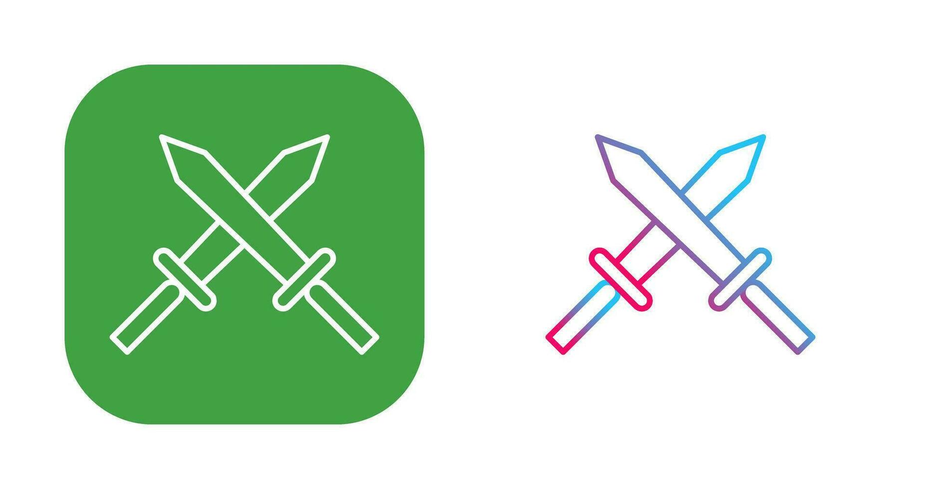 Unique Two Swords Vector Icon
