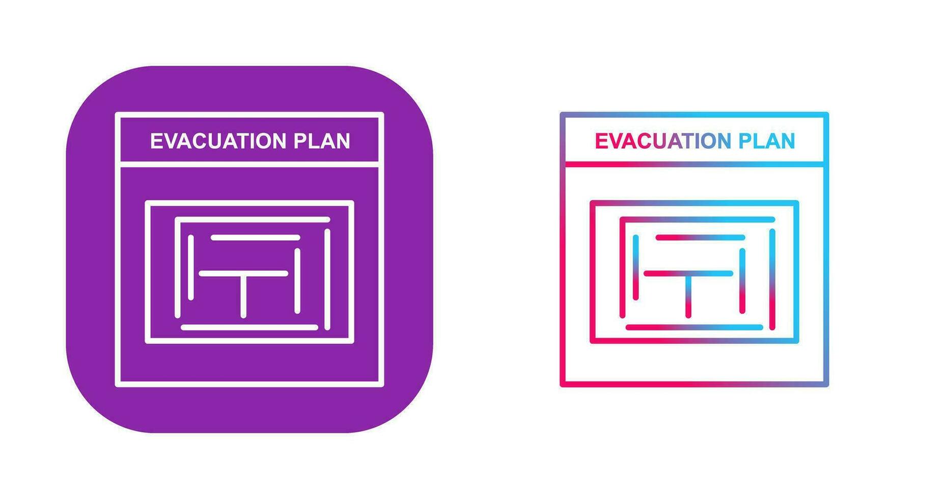 icono de vector de plan de evacuación