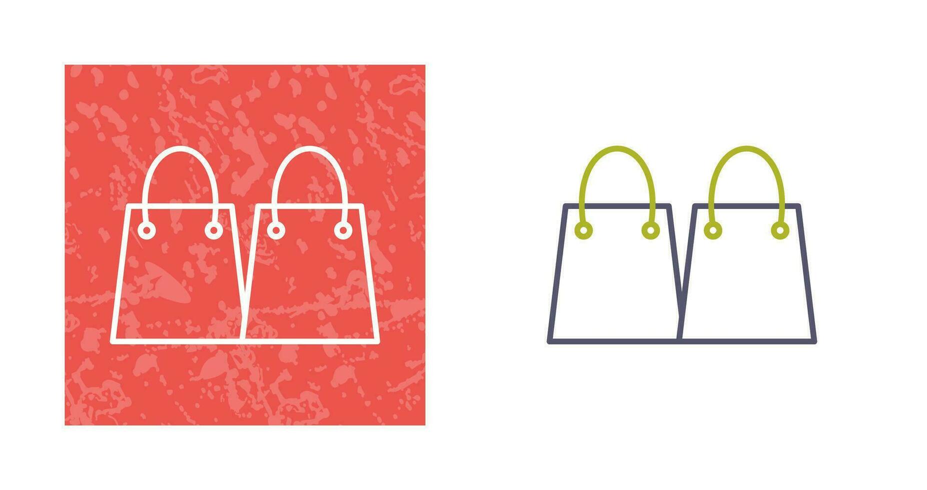 icono de vector de bolsas de compras únicas