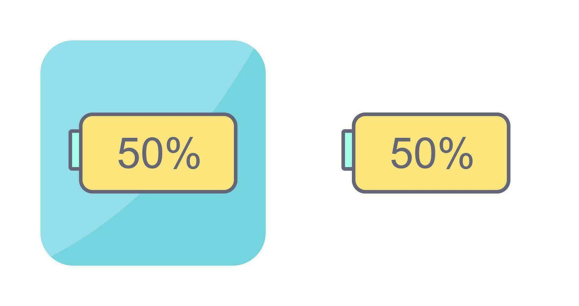 Unique Half Battery Vector Icon