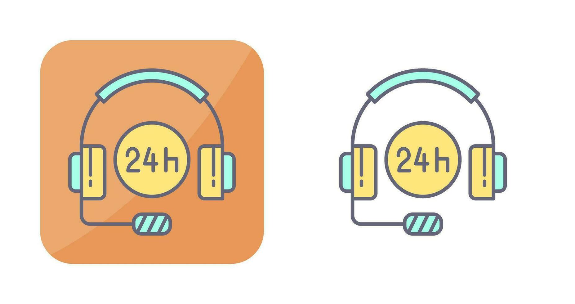 24 Hours Support Vector Icon