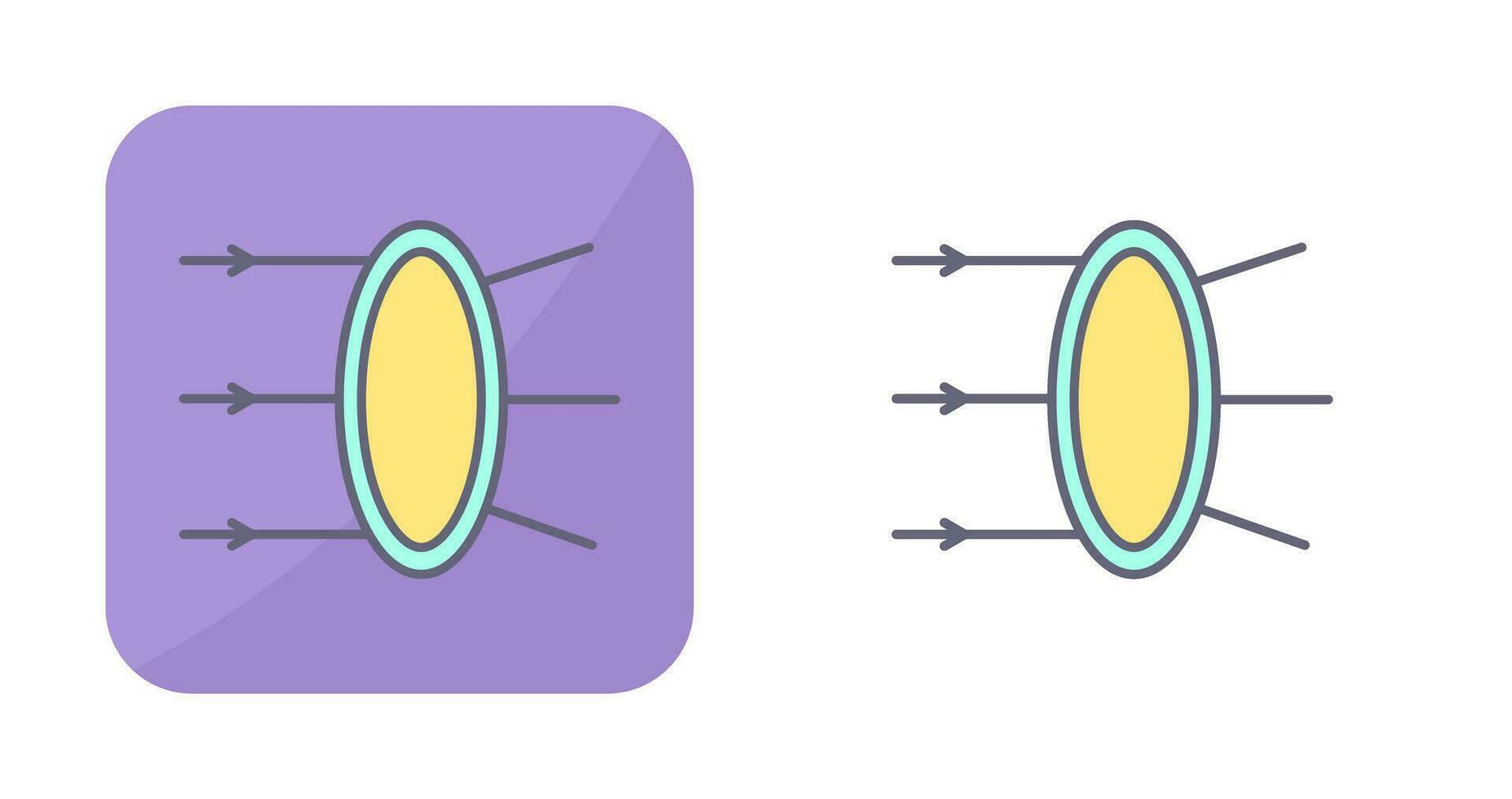 icono de vector de refracción