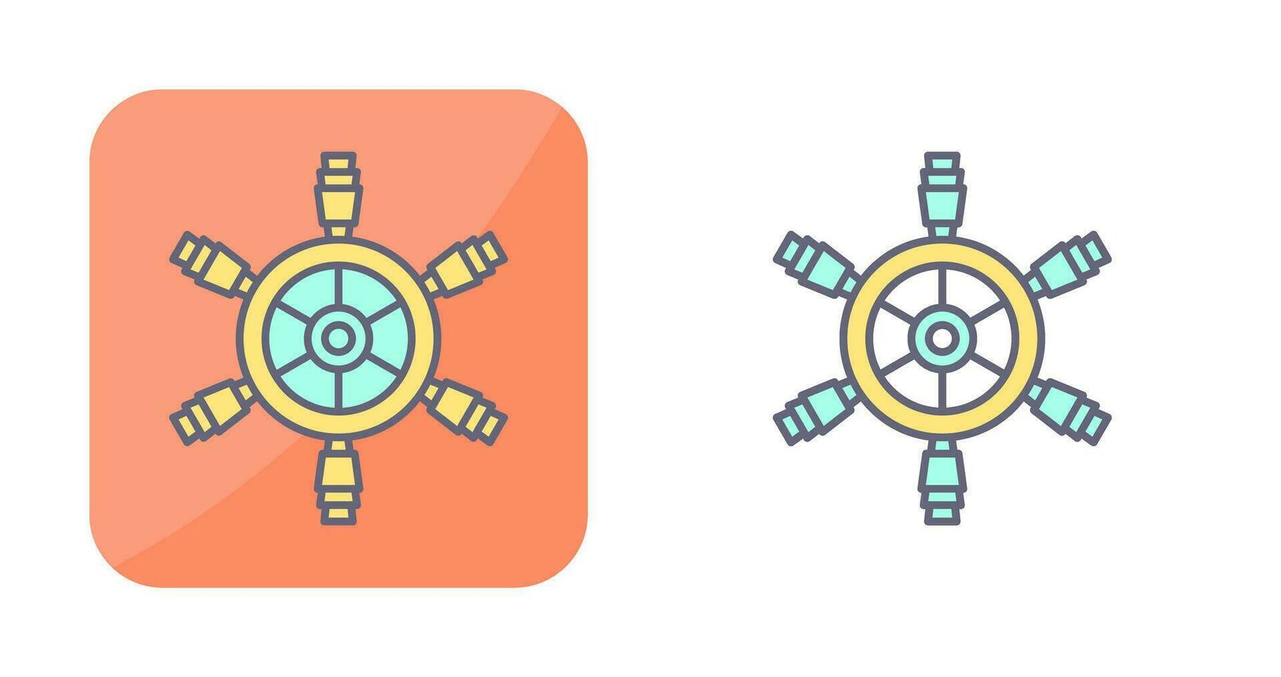 Ship Wheel Vector Icon