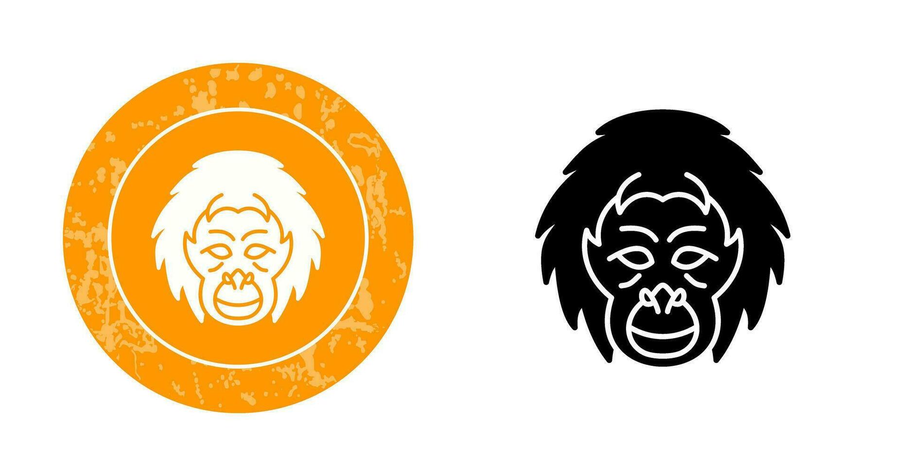 icono de vector de orangután