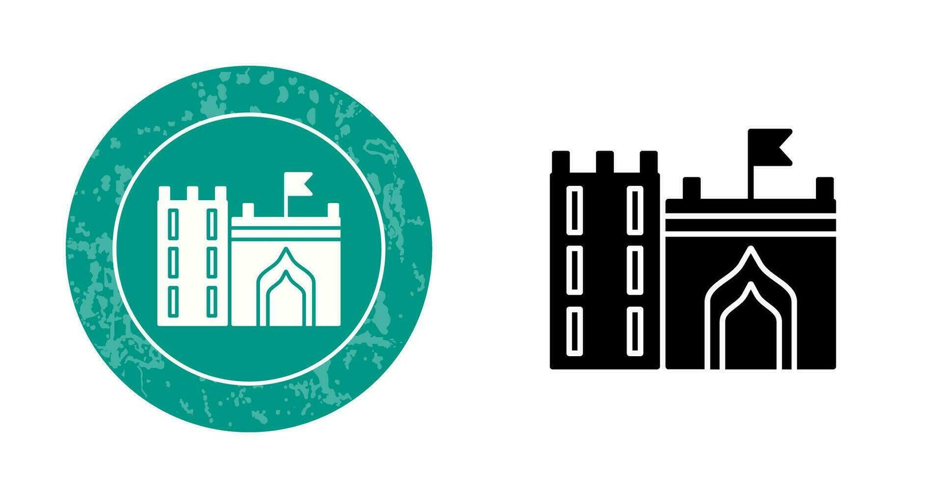 Castle with Flag Vector Icon