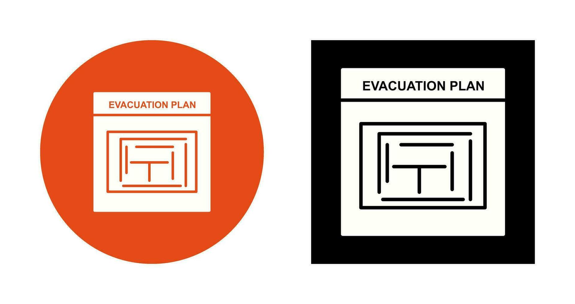 icono de vector de plan de evacuación