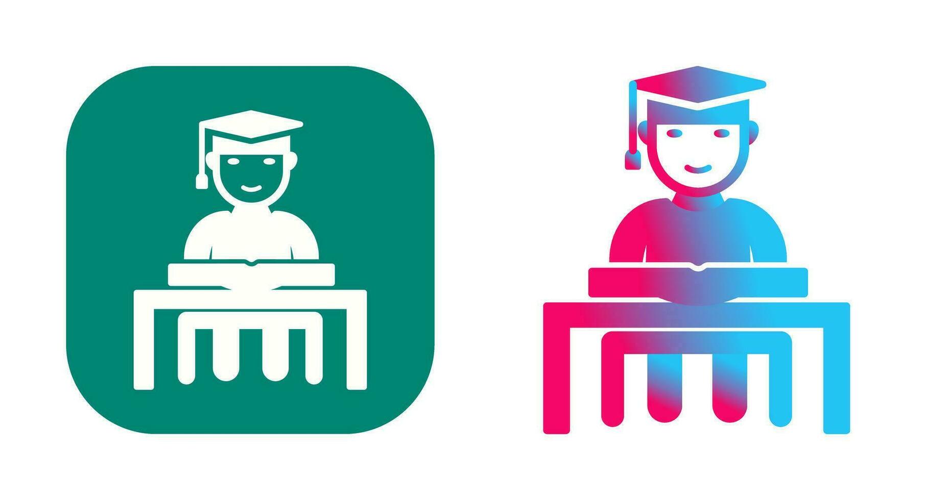 Unique Studying on Desk Vector Icon