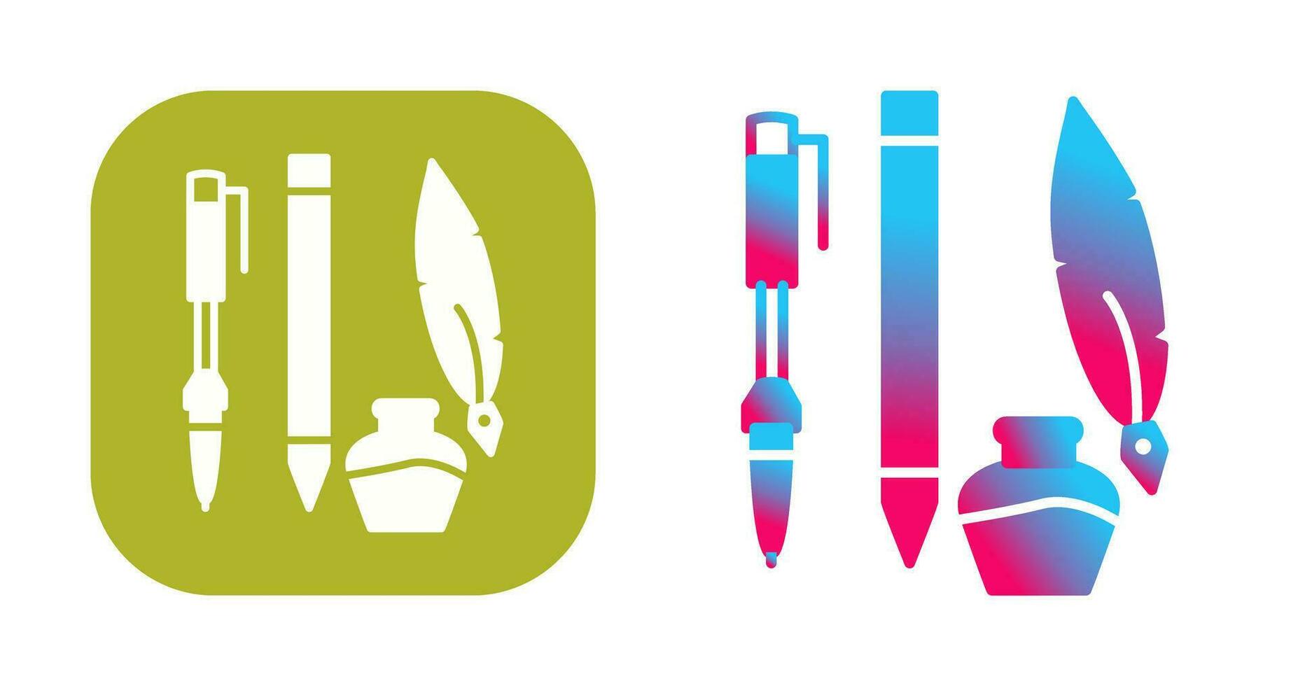 Unique Writing Equipment Vector Icon