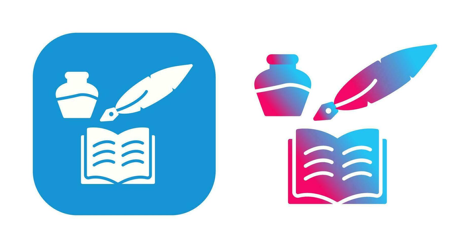 Unique Quill and Book Vector Icon