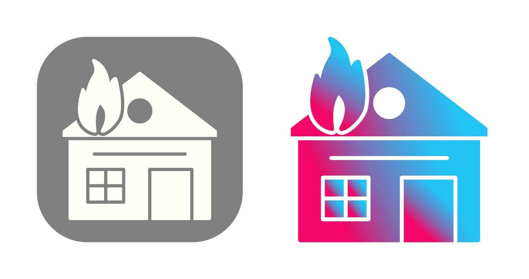 casa única en icono de vector de fuego