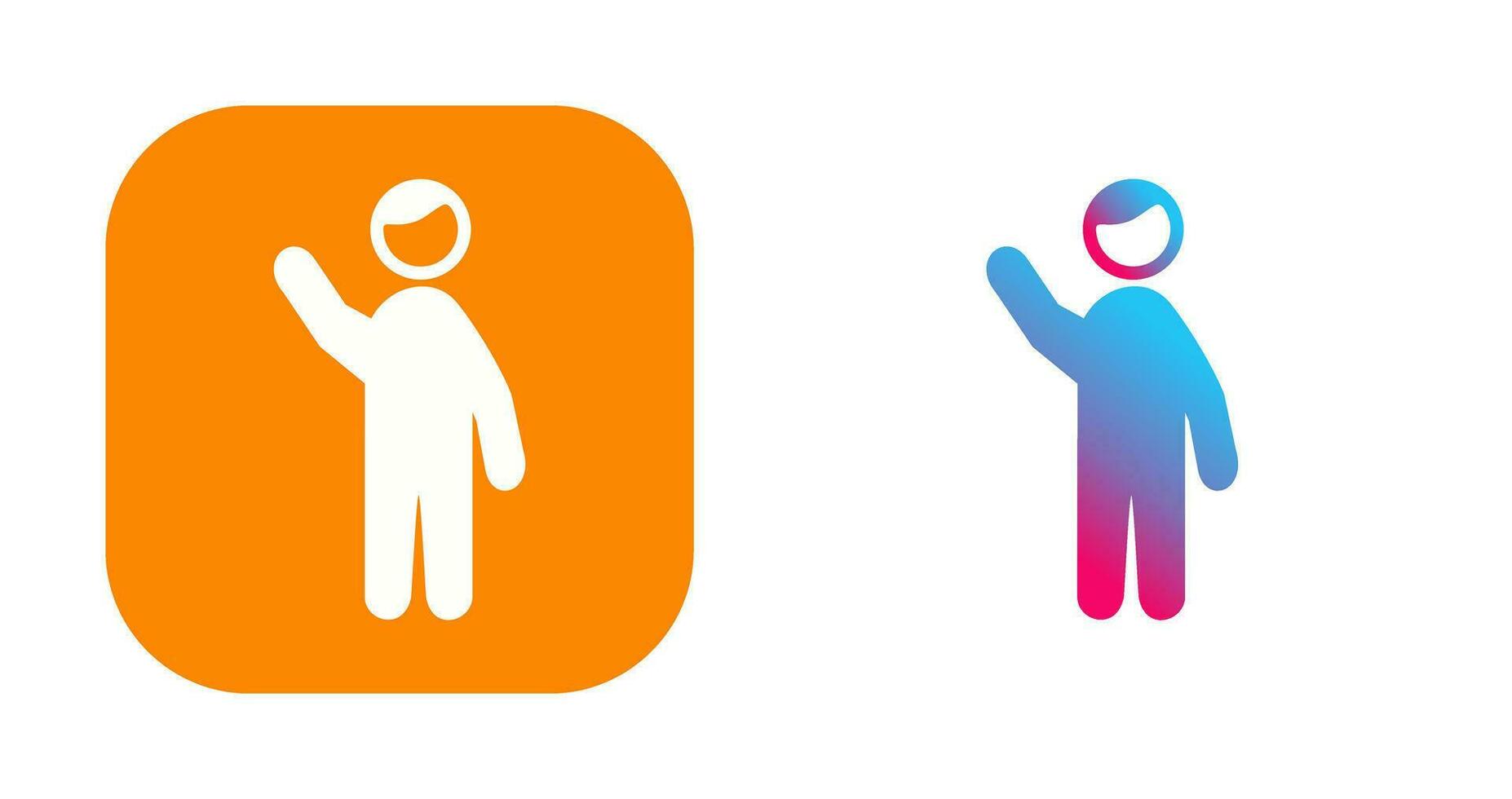 Waving to people Vector Icon