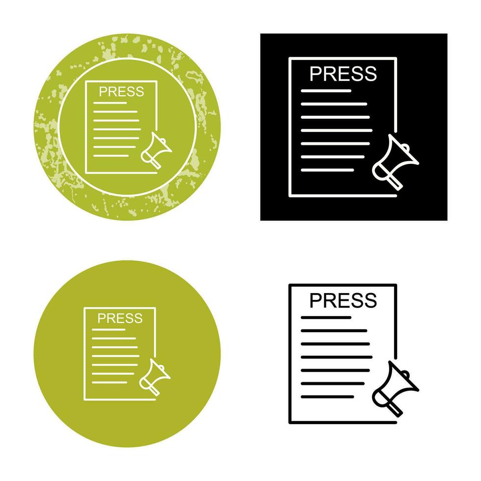 Unique Press Releases Vector Icon