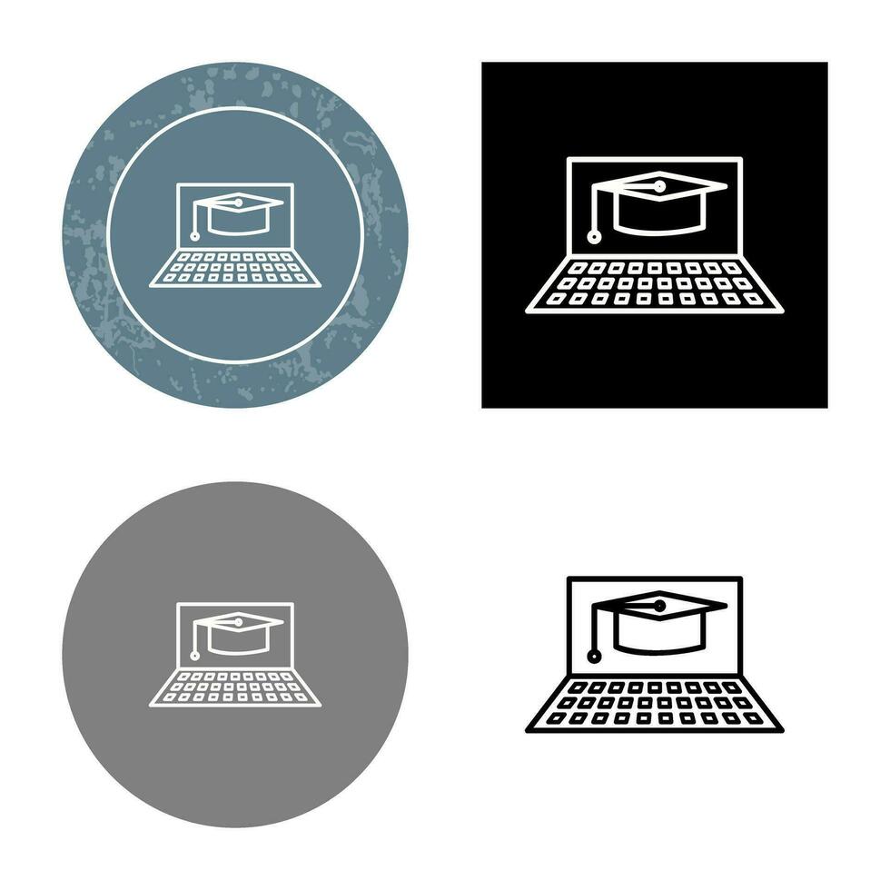 Unique Online Graduation Vector Icon