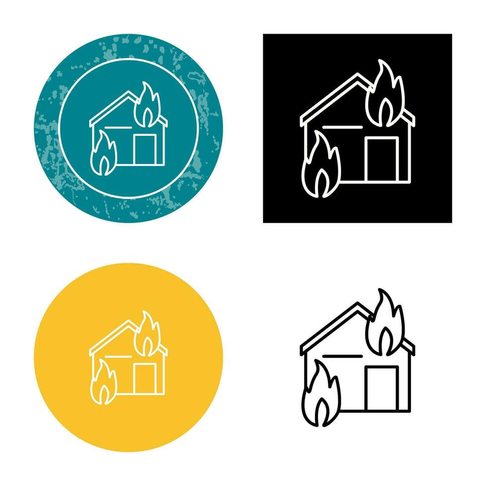 Unique Fire Consuming House Vector Icon