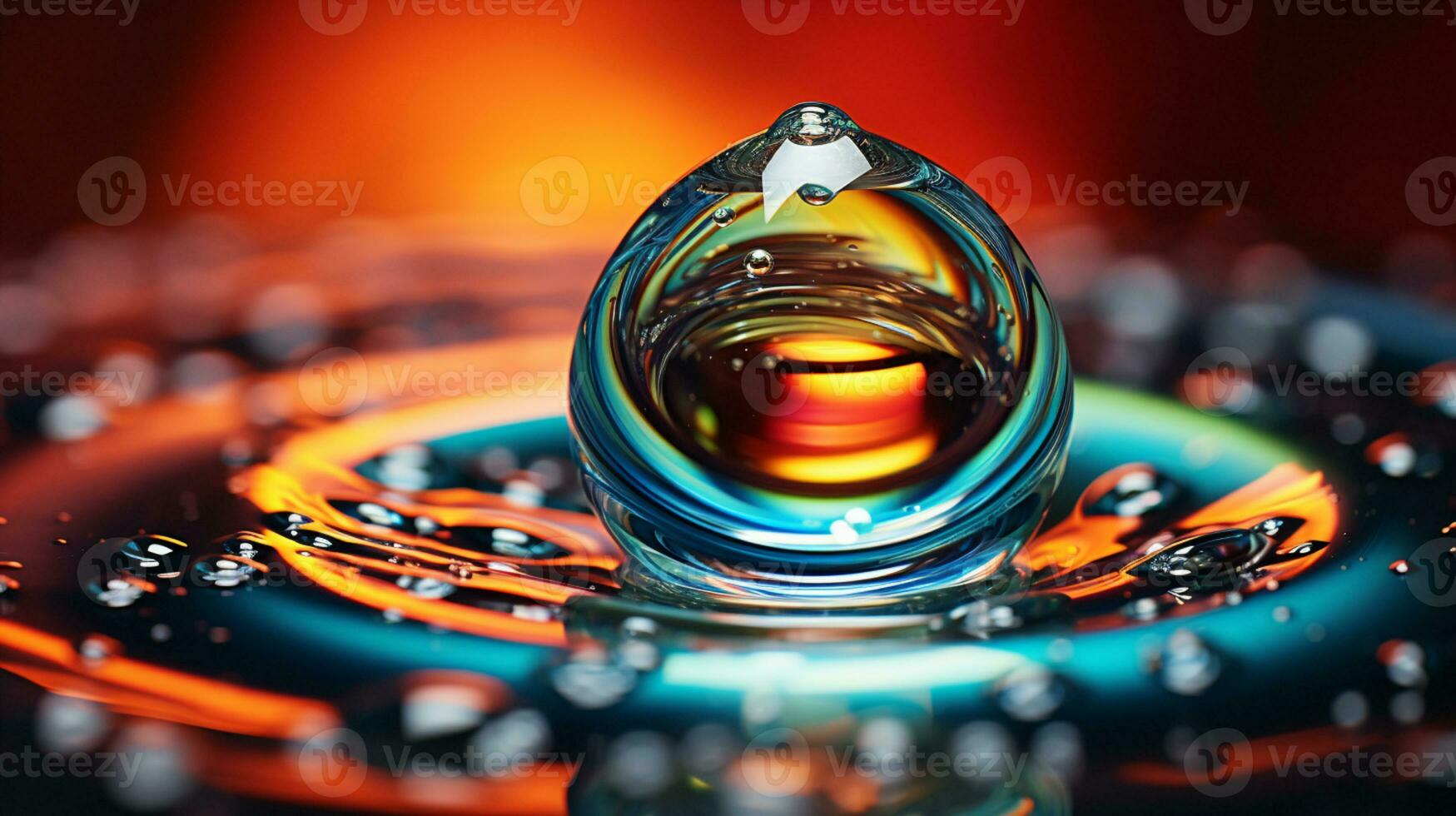 Colorful Water Droplet Abstract liquid design, Splash and waves, AI Generative photo