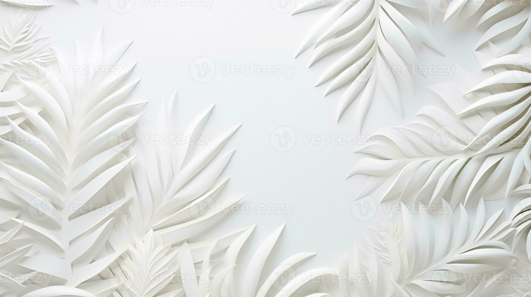 Tropical frame with palm leaves Design on background, Copy space, Summer background, AI Generative photo