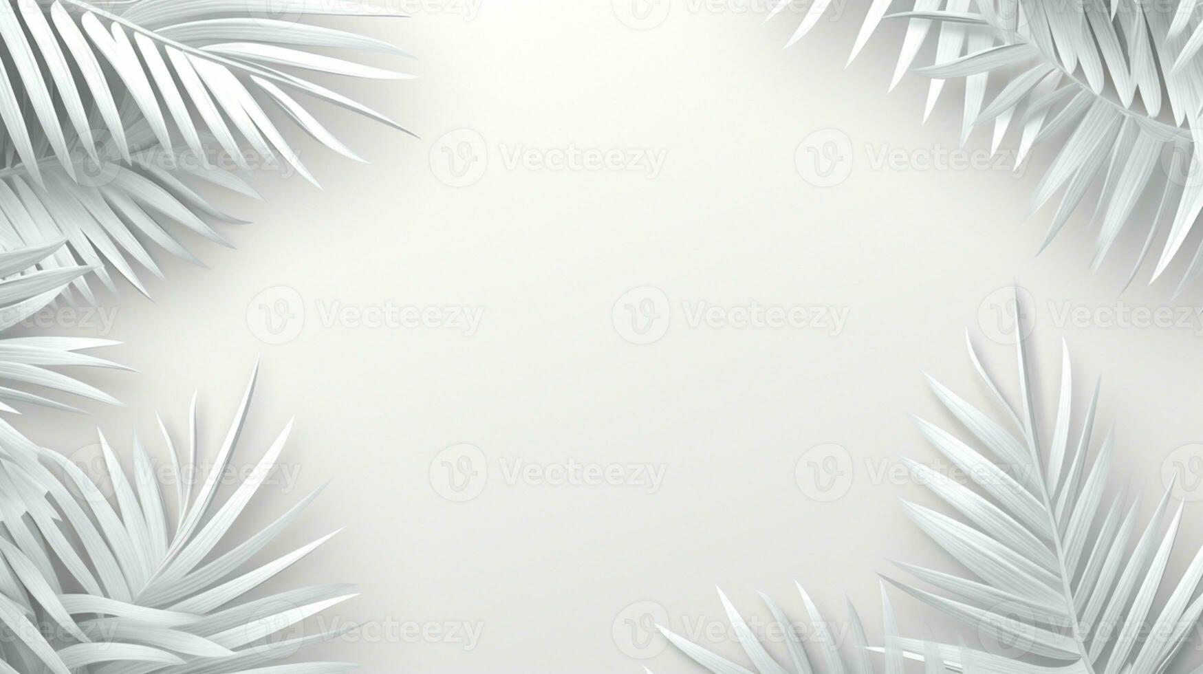 Tropical frame with palm leaves Design on background, Copy space, Summer background, AI Generative photo