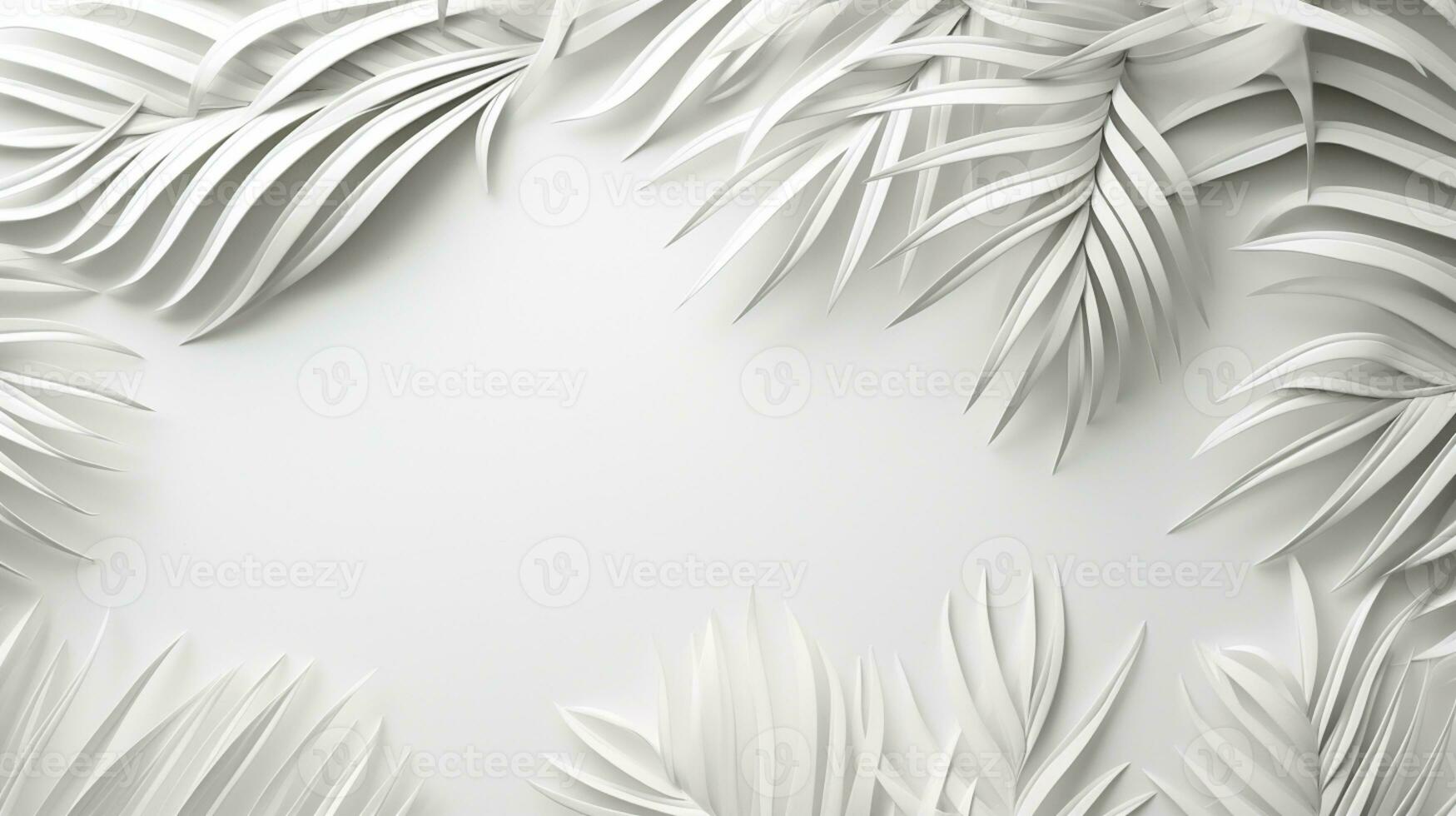 Tropical frame with palm leaves Design on background, Copy space, Summer background, AI Generative photo