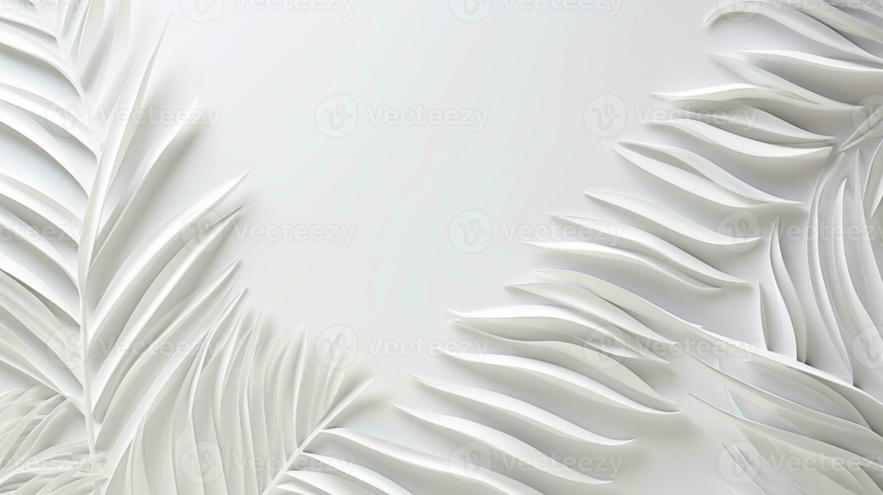 Tropical frame with palm leaves Design on background, Copy space, Summer background, AI Generative photo