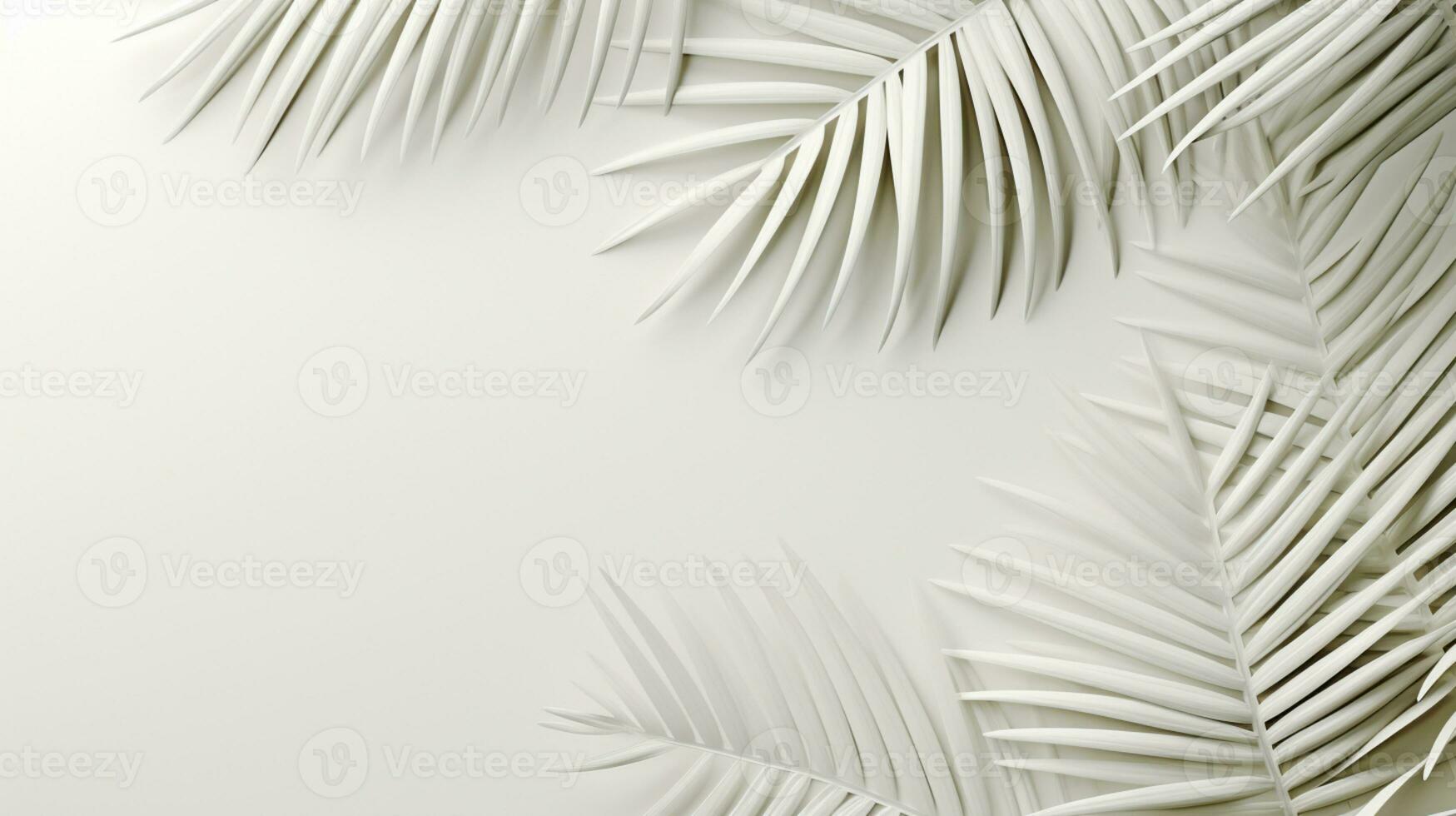 Tropical frame with palm leaves Design on background, Copy space, Summer background, AI Generative photo