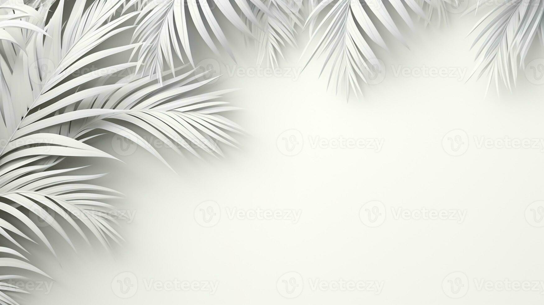 Tropical frame with palm leaves Design on background, Copy space, Summer background, AI Generative photo