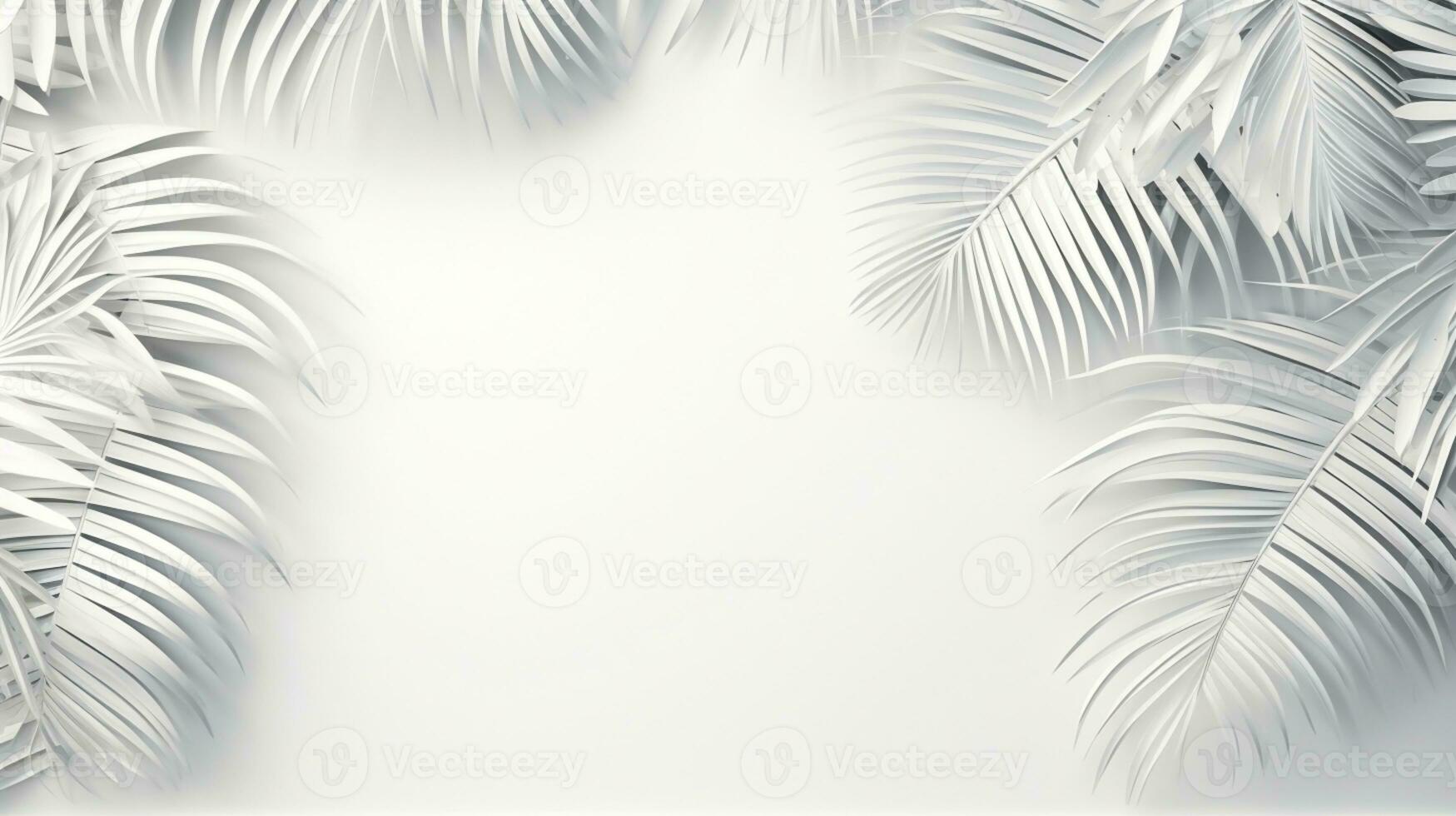Tropical frame with palm leaves Design on background, Copy space, Summer background, AI Generative photo