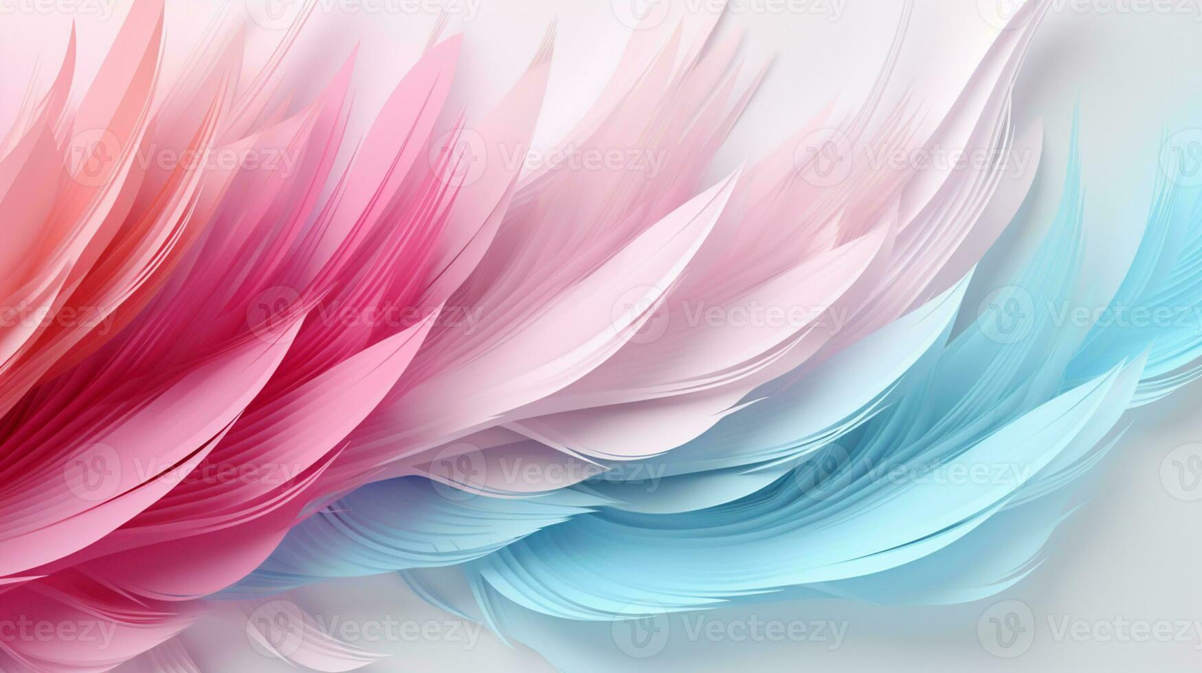 Pastel colorful feather on background, abstract papercut design, AI Generative photo