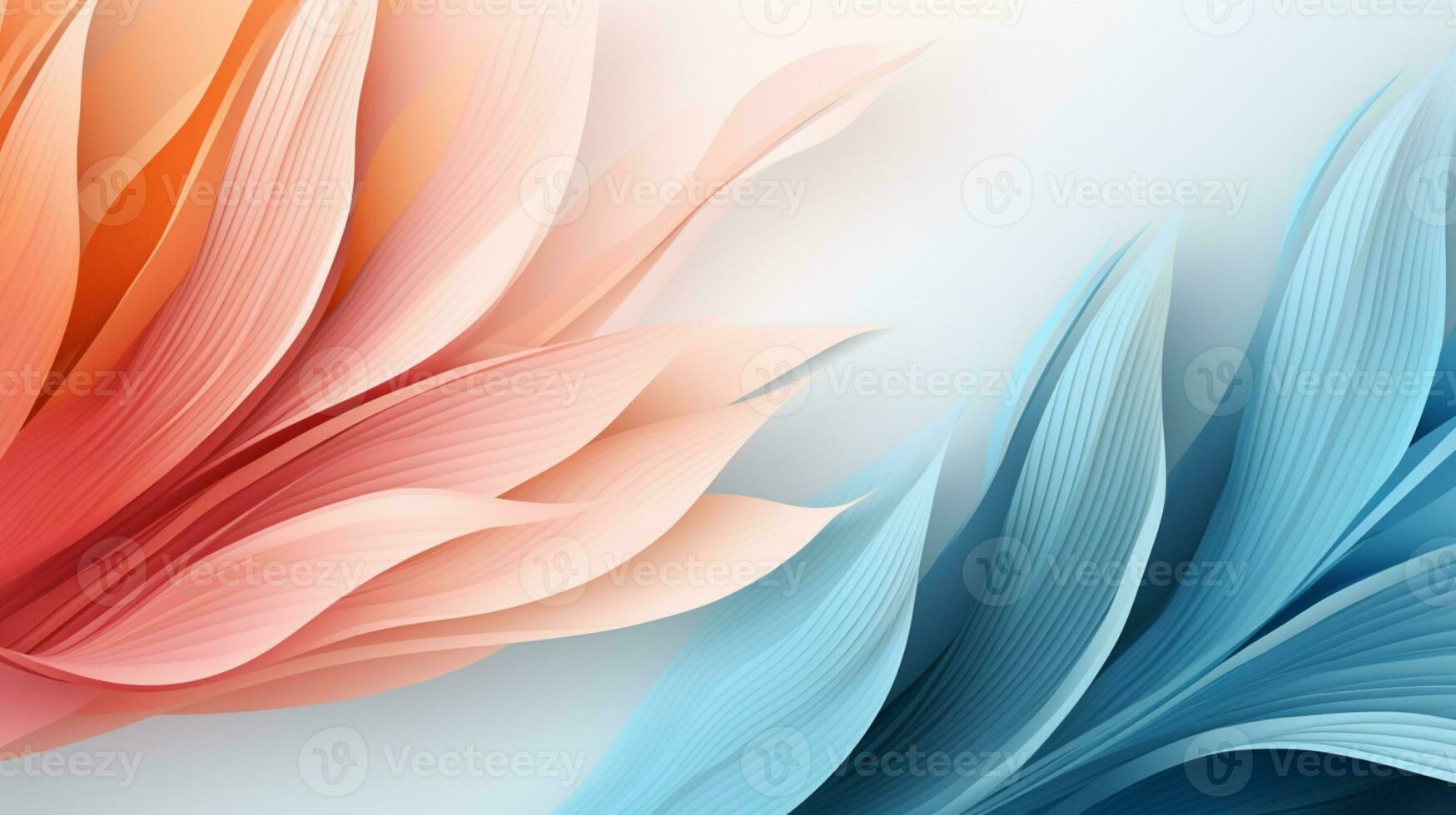 Pastel colorful feather on background, abstract papercut design, AI Generative photo