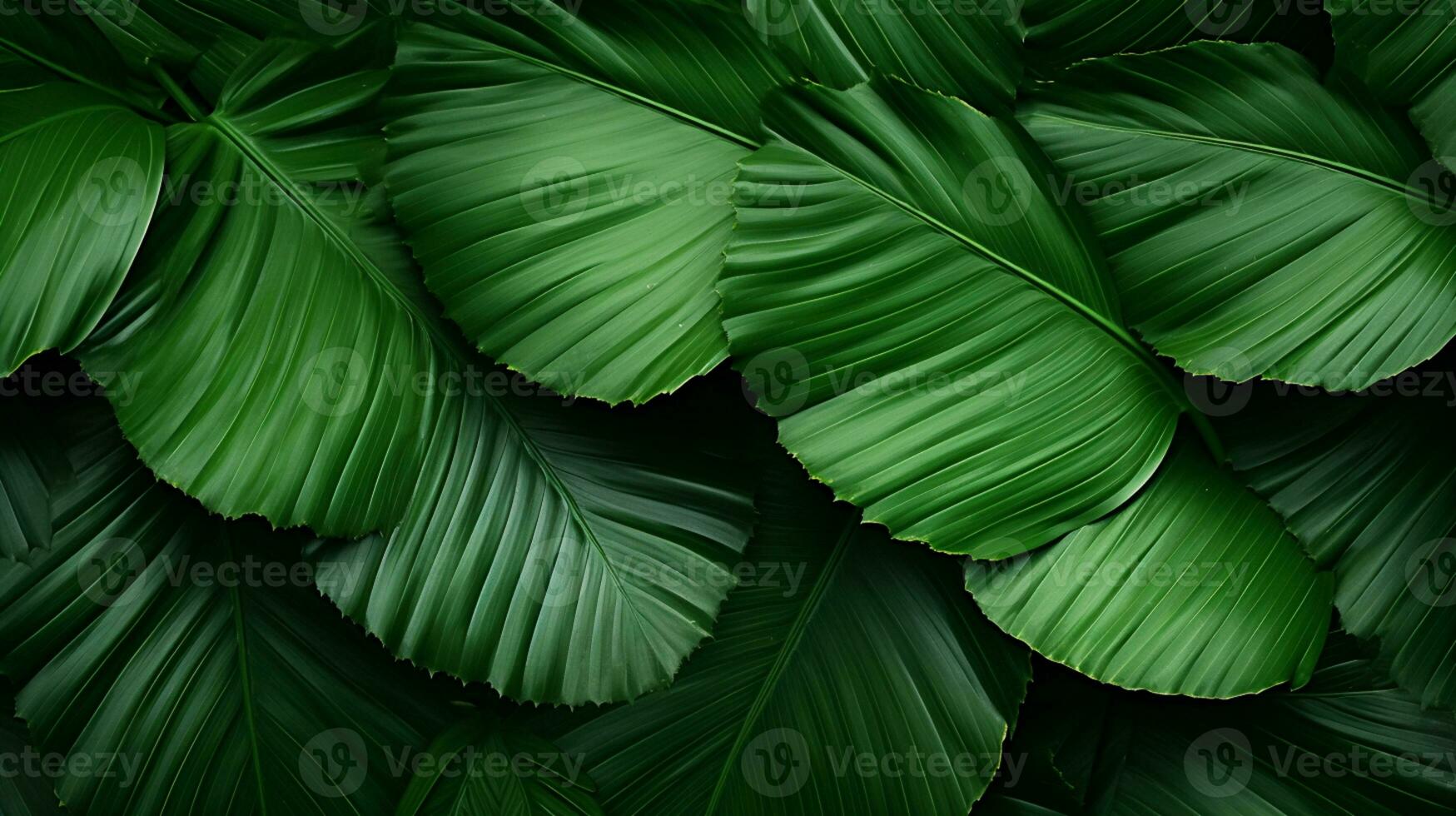 Tropical green palm leaves Design on background, Summer background, AI Generative photo