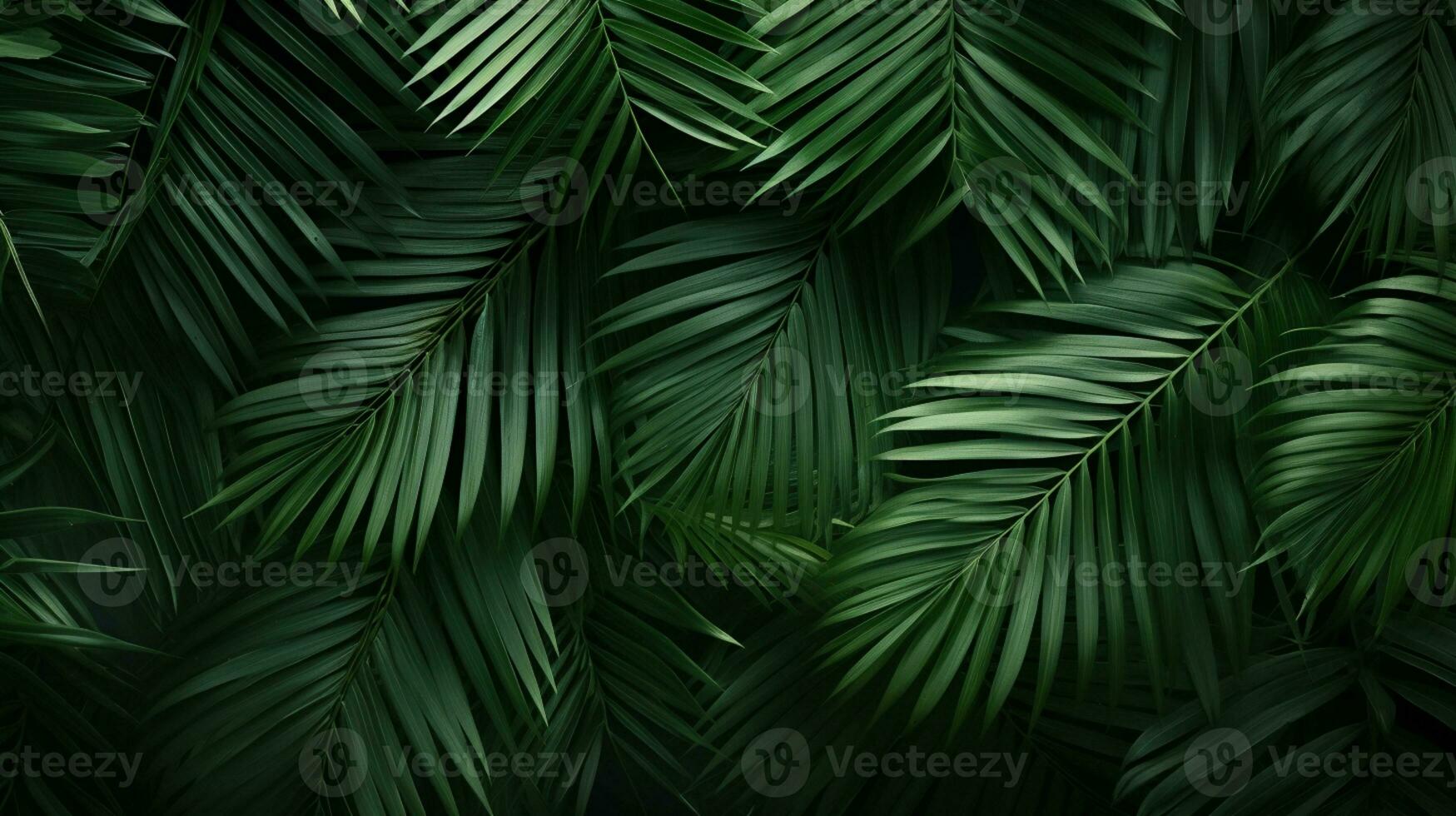 Tropical green palm leaves Design on background, Summer background, AI Generative photo