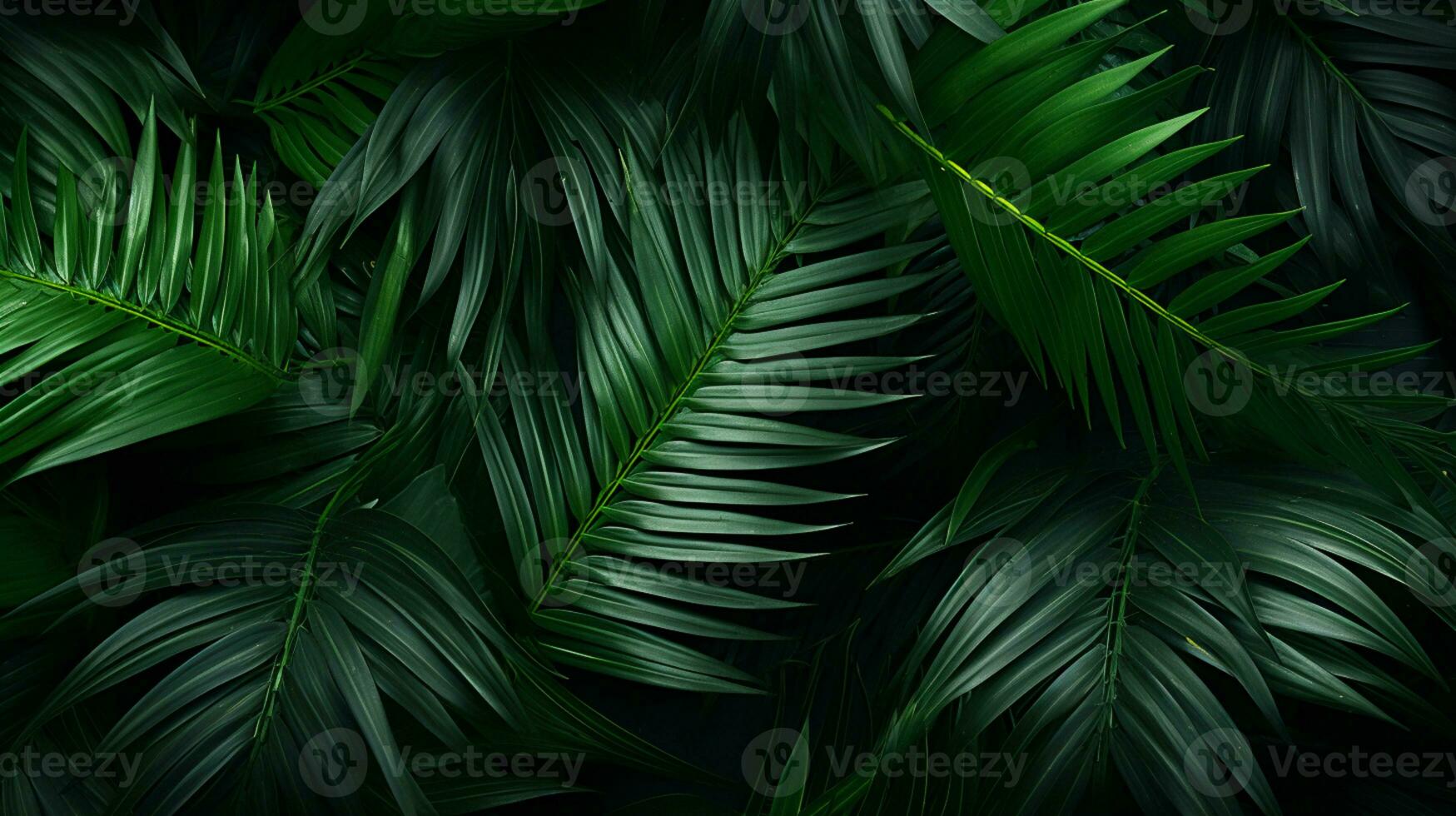 Tropical green palm leaves Design on background, Summer background, AI Generative photo