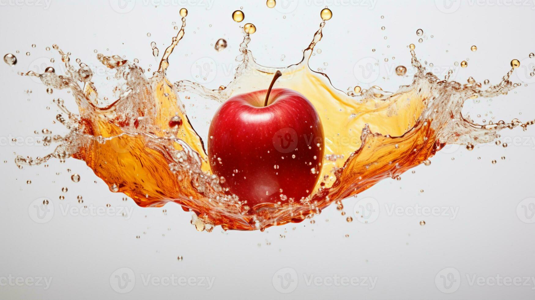 Fresh juicy apple fruit with water splash isolated on background, Healthy Fruit, AI Generative photo