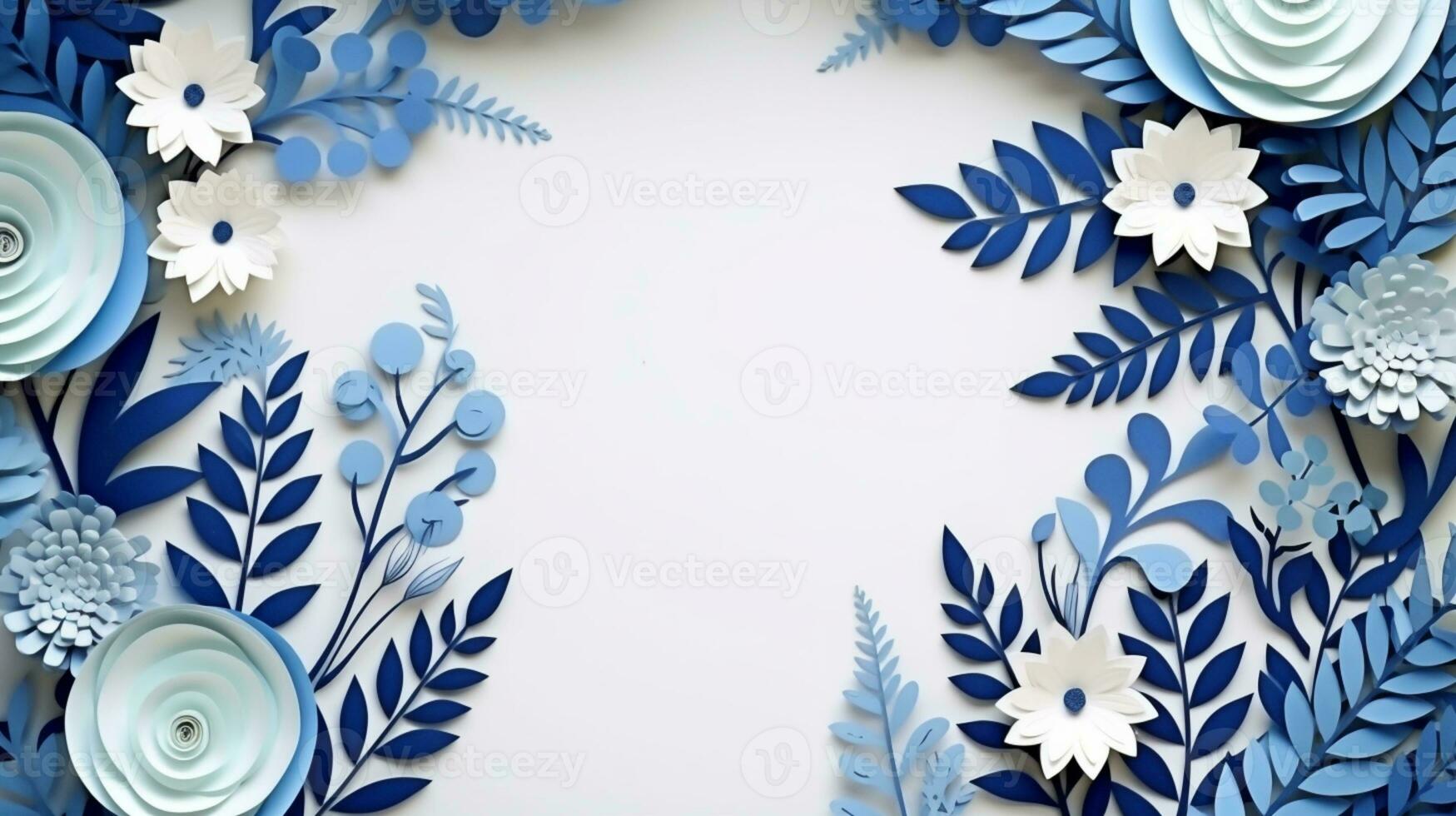 Nature background paper cut and craft style, romantic scenery , copy space, used for greeting card, AI Generative photo