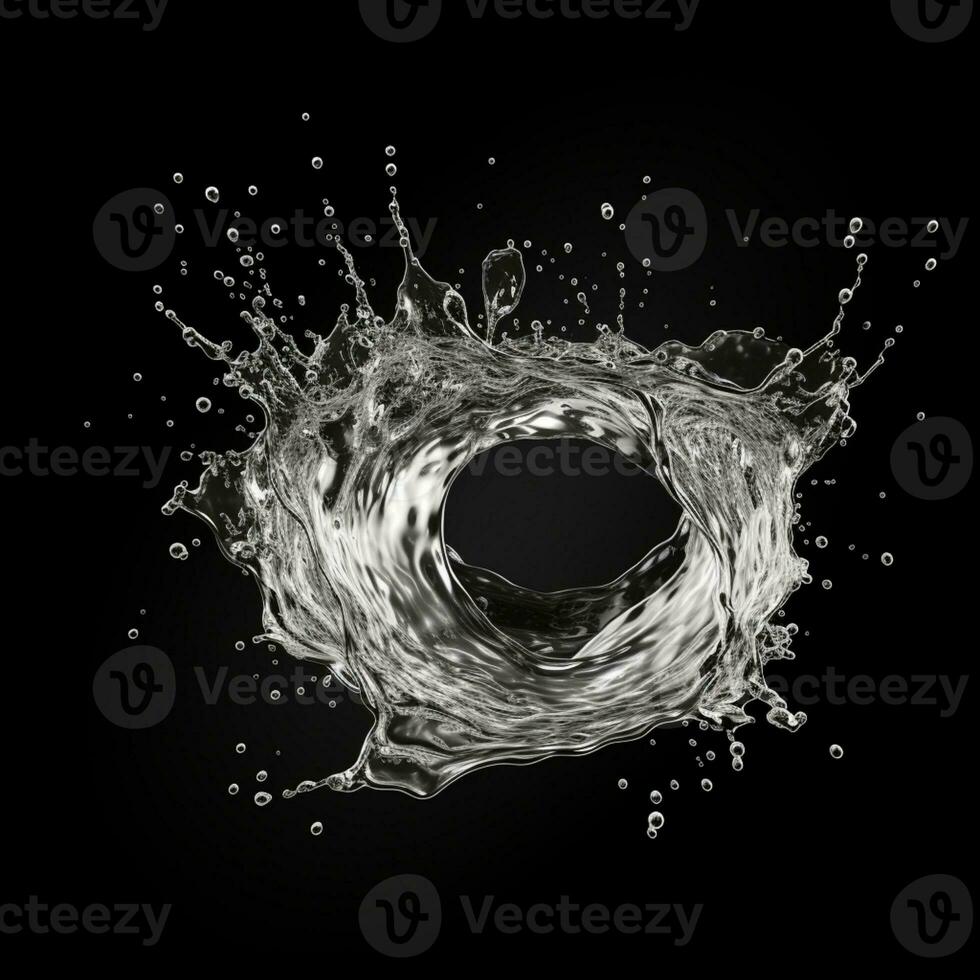 Transparent swirling water splash isolated on background, AI Generative photo