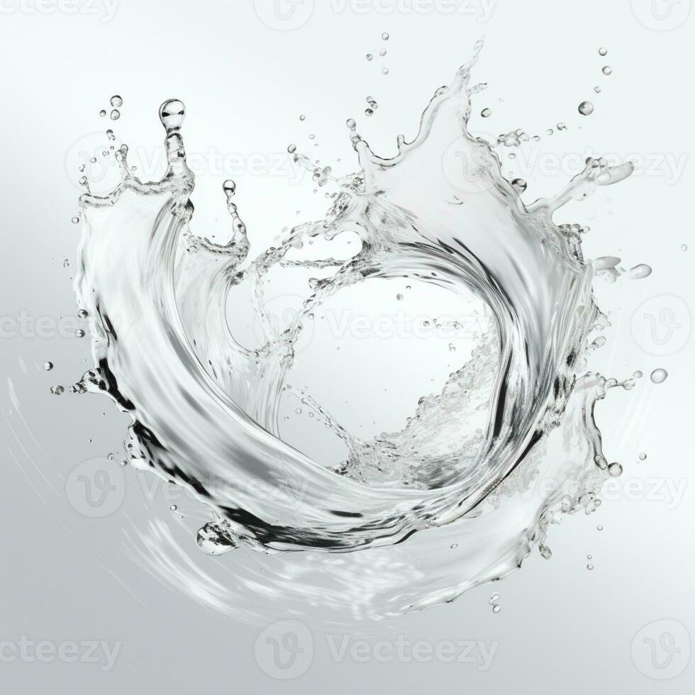 Transparent swirling water splash isolated on background, AI Generative photo