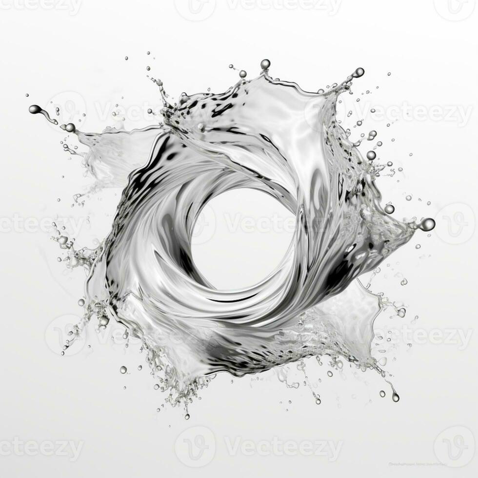 Transparent swirling water splash isolated on background, AI Generative photo