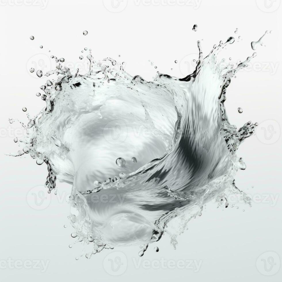 Transparent swirling water splash isolated on background, AI Generative photo