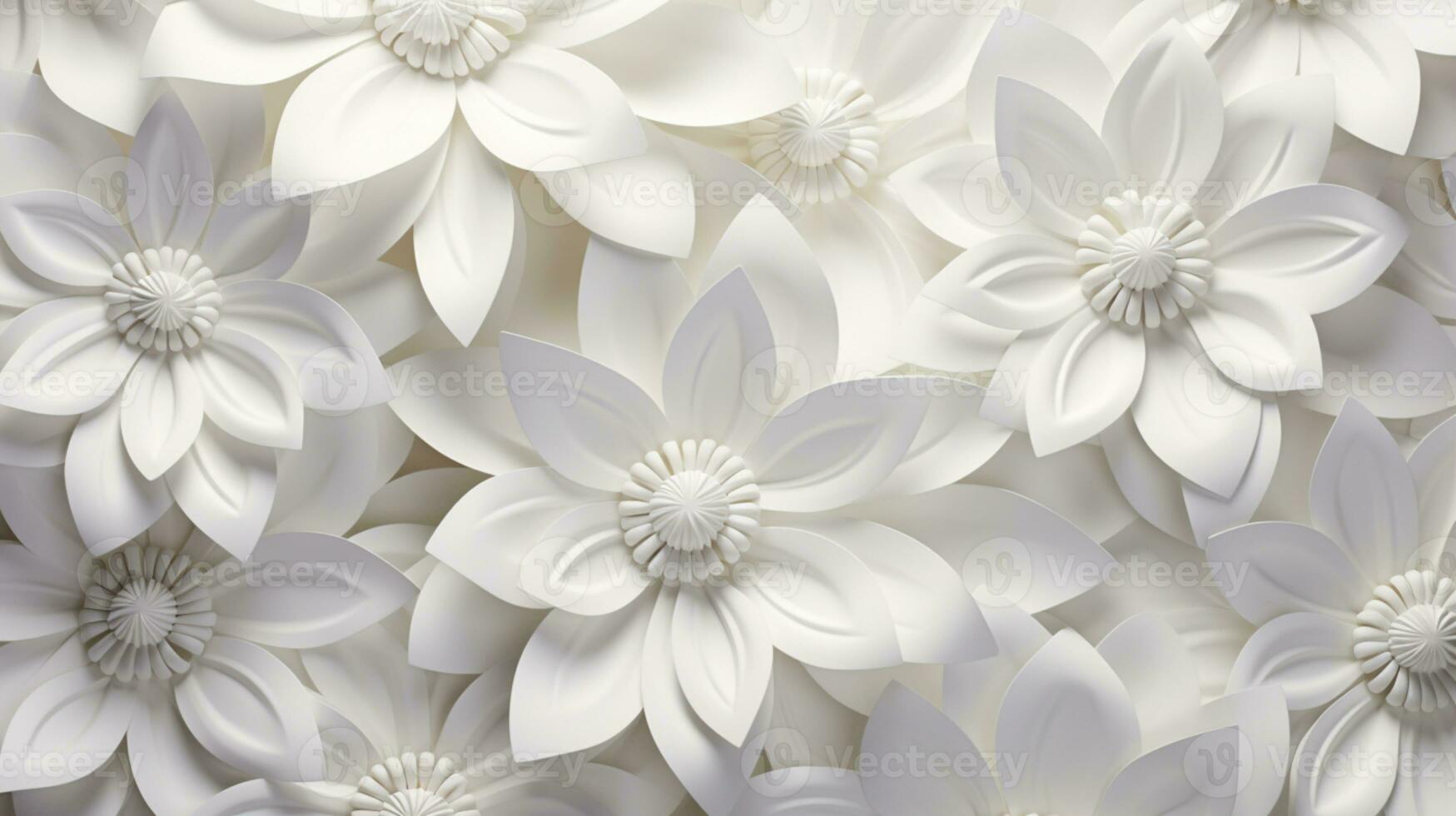 White paper flower wall, floral background, wedding card, greeting card  template Stock Photo