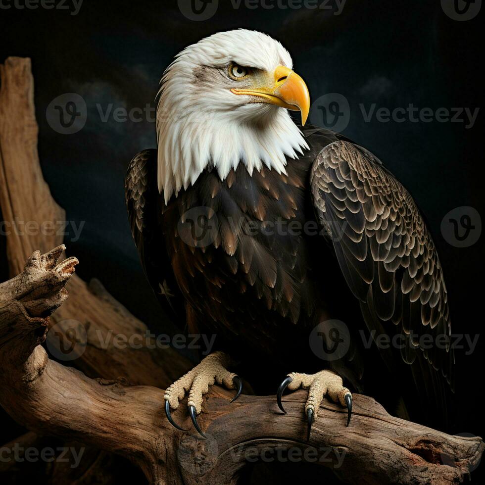 Mature American Bald Eagle, Portrait of wildlife, AI Generative photo