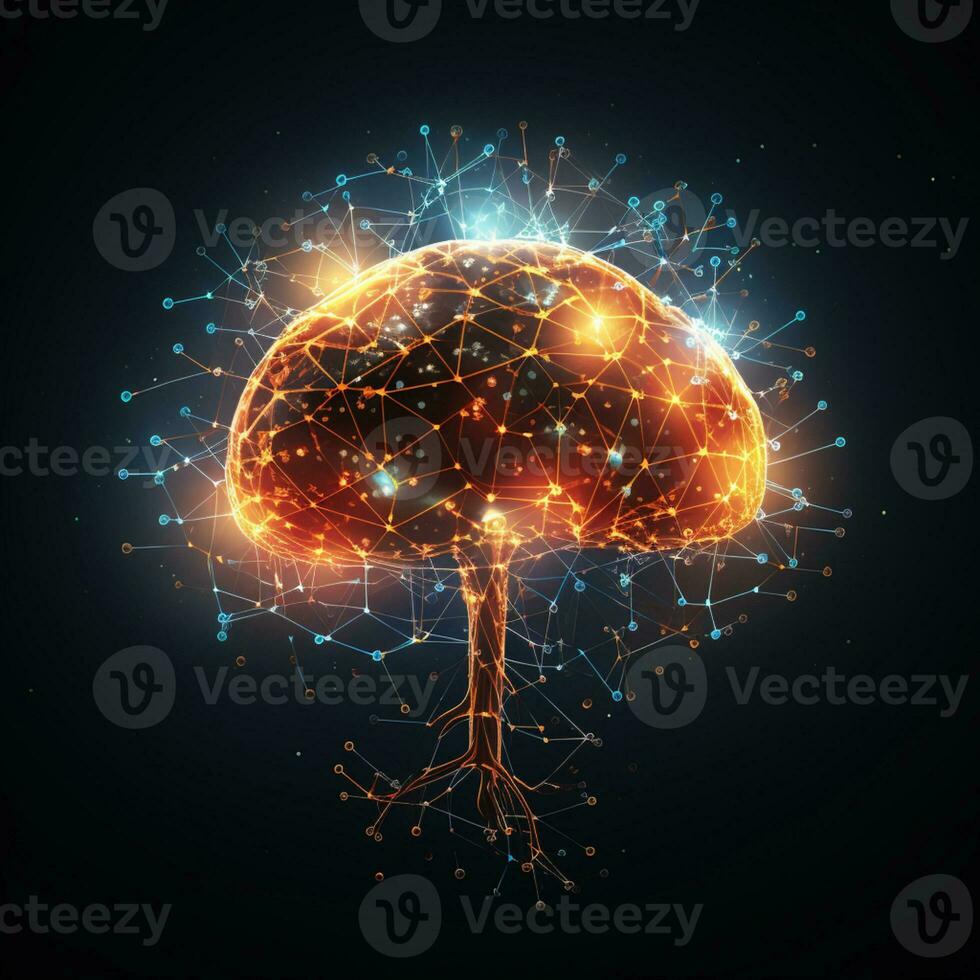 A digital Human brain model Futuristic tech development, Human design, The artificial intelligence, Smart mind, AI Generative photo