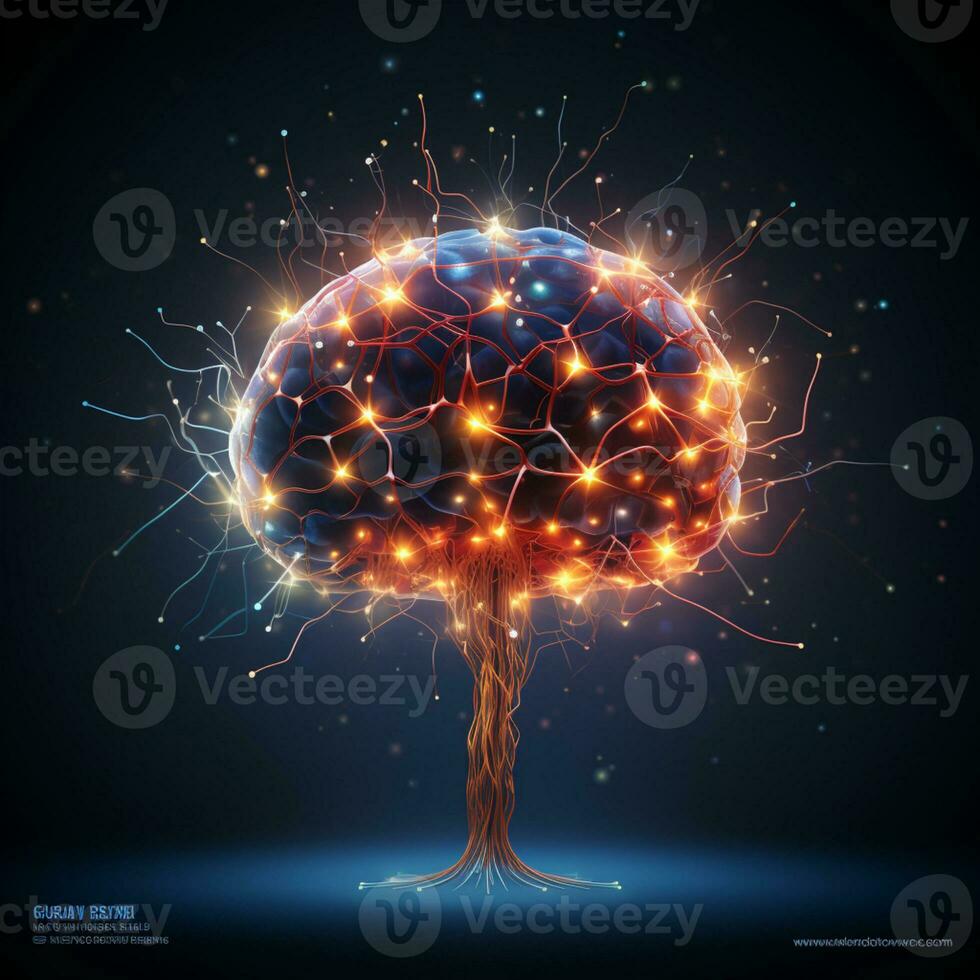 A digital Human brain model Futuristic tech development, Human design, The artificial intelligence, Smart mind, AI Generative photo
