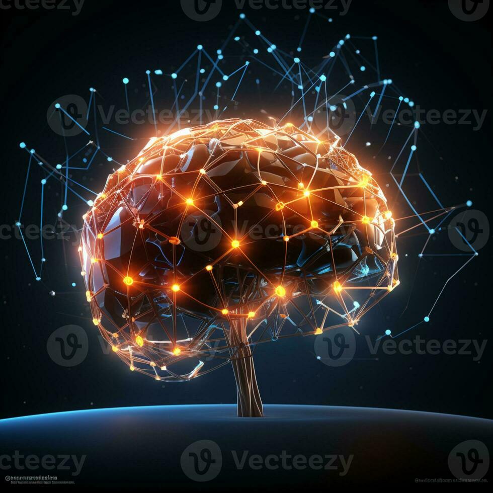 A digital Human brain model Futuristic tech development, Human design, The artificial intelligence, Smart mind, AI Generative photo