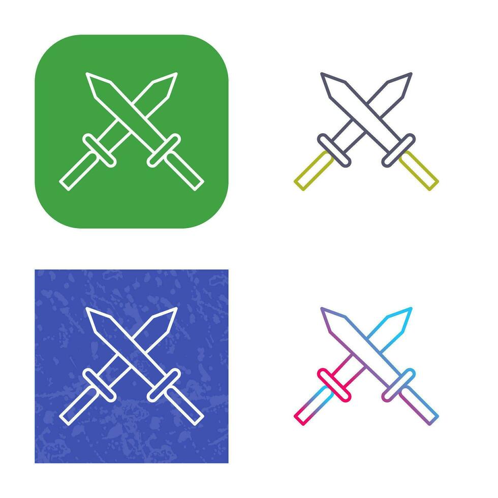 Unique Two Swords Vector Icon