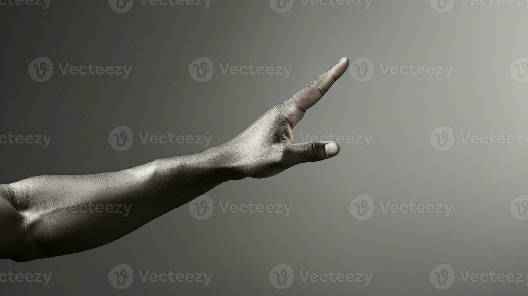 Hand gesture isolated on black background, AI Generative photo