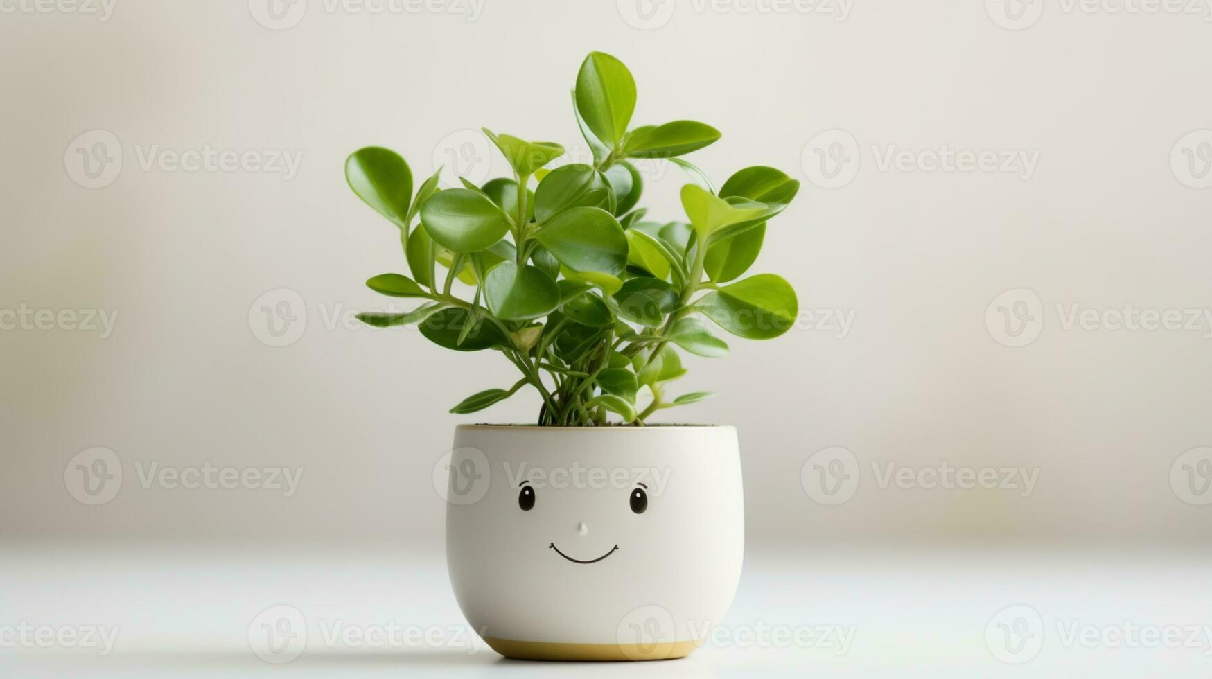 Indoor Small plant in pot on background, copy space, AI Generative photo