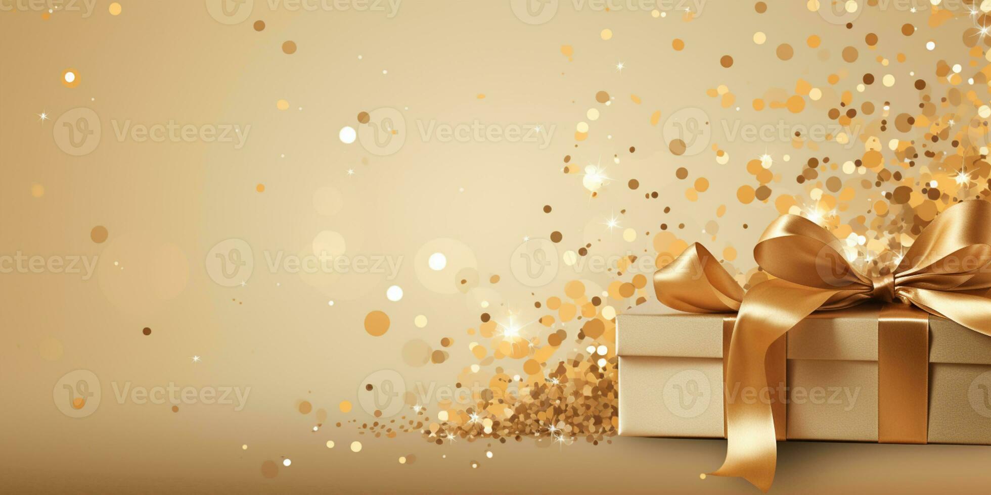 Abstract Shiny Luxury Frame, Gold Color, Premium gift design, Party, invitation card, copy space for text, word, AI Generative photo