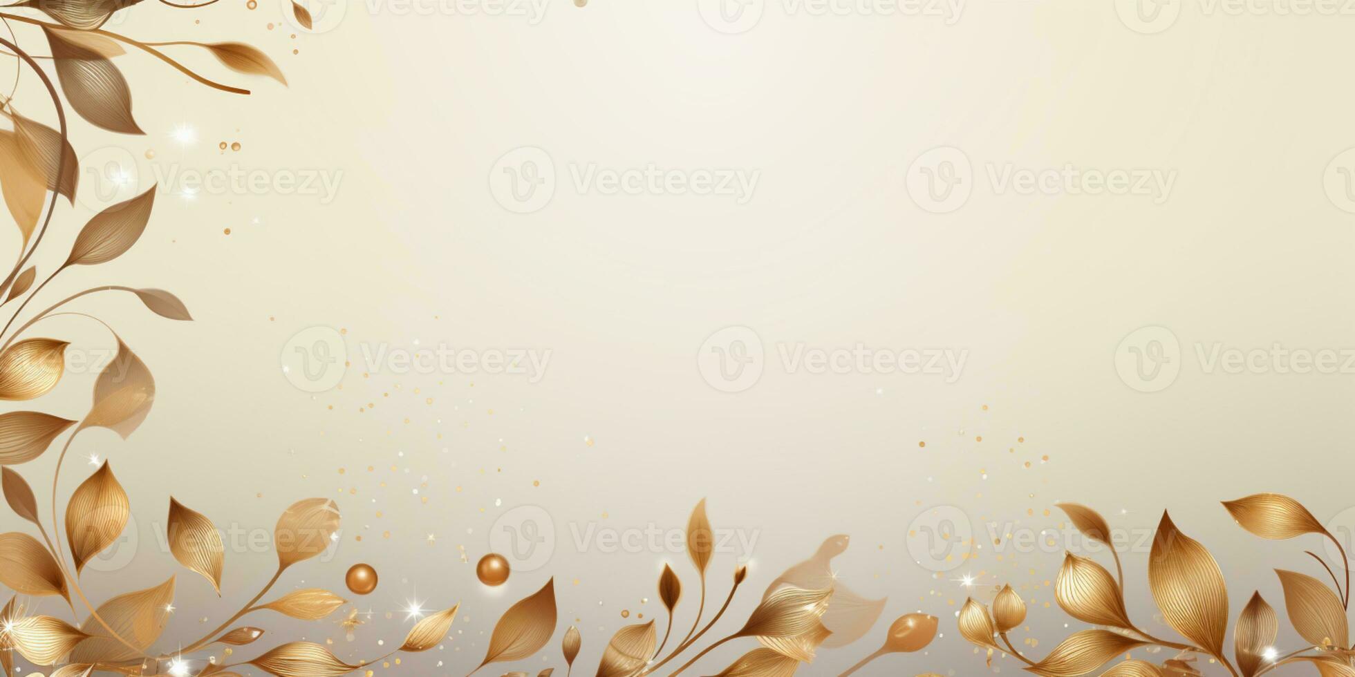 Abstract Shiny Luxury Frame, Gold Color, Premium gift design, Party, invitation card, copy space for text, word, AI Generative photo