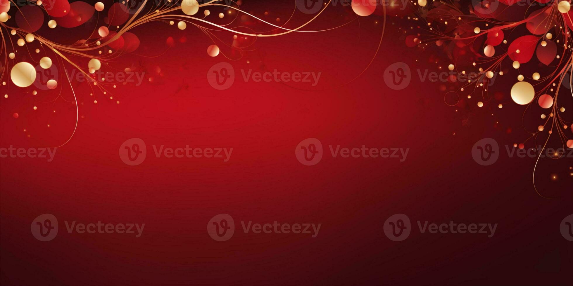 Abstract Shiny Luxury Frame, Red and Gold Color, Premium gift design, Party, invitation card, copy space for text, word, AI Generative photo