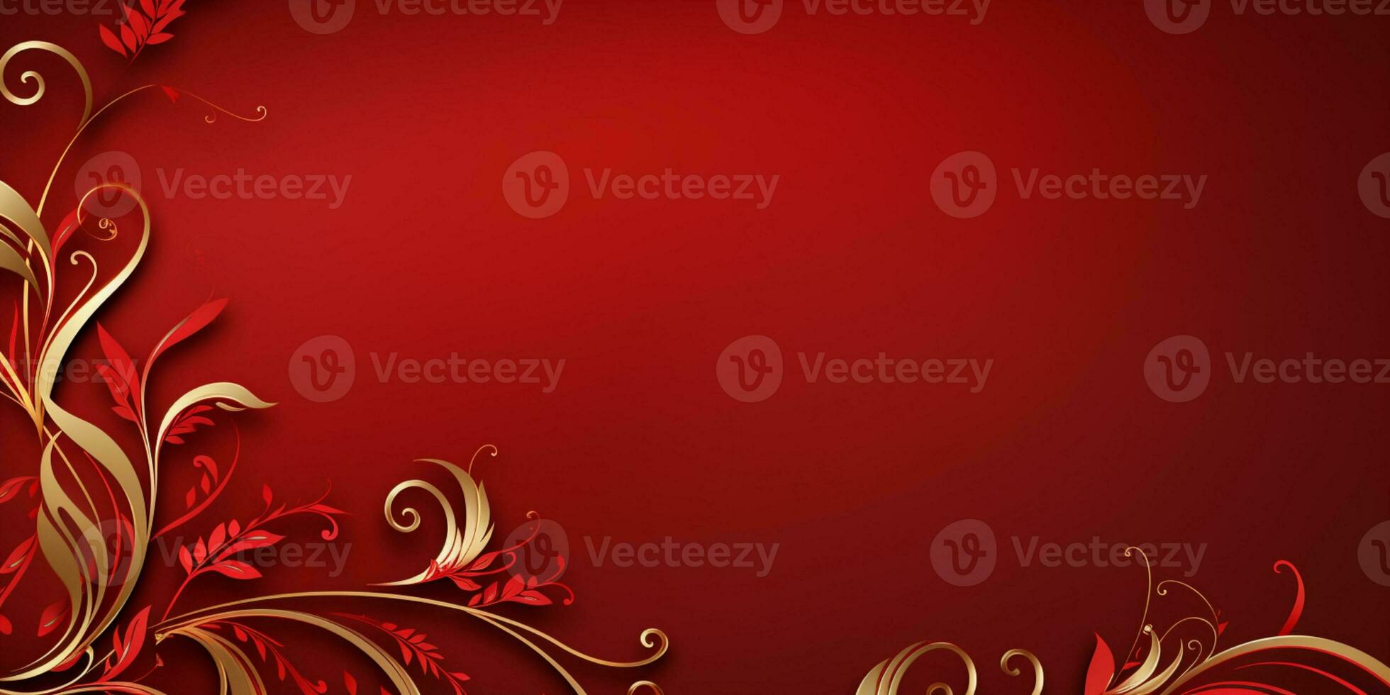Abstract Shiny Luxury Frame, Red and Gold Color, Premium gift design, Party, invitation card, copy space for text, word, AI Generative photo